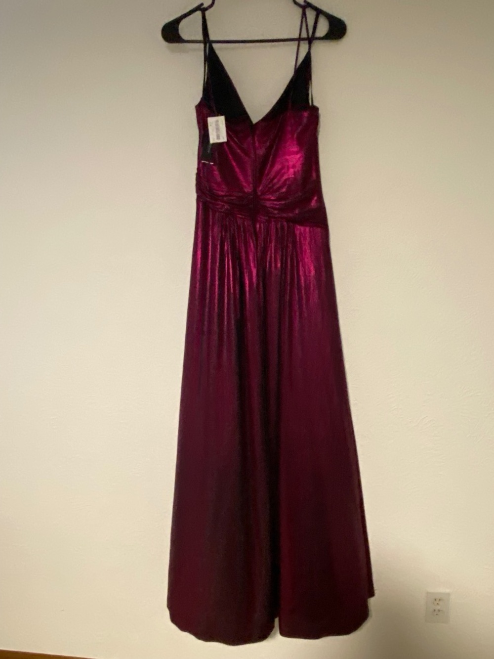 NWT Betsy Adam Burgundy Draped Cowl Neck Maxi Formal Dress